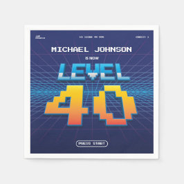 Grappige 40e Verjaardag Retro 80s Spel Scherm Cust Servet
