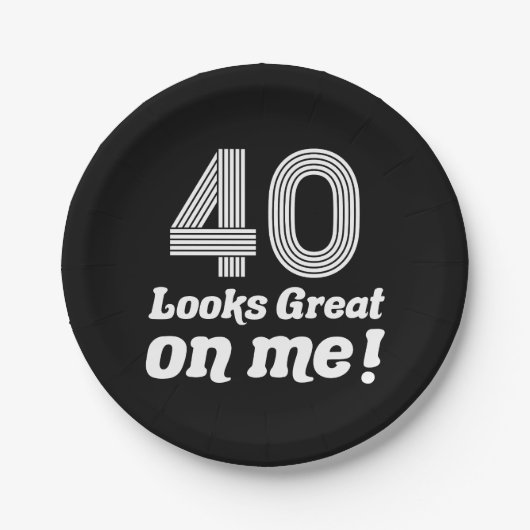 Grappige 40e verjaardag voor haar papieren bordje (Voorkant)