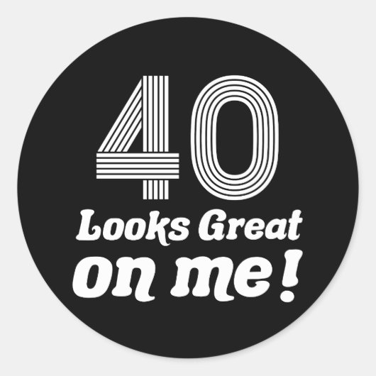 Grappige 40e verjaardag voor haar ronde sticker (Voorkant)