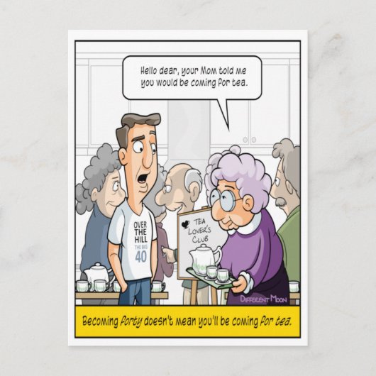 Grappige 40e verjaardag wenskaart briefkaart (Voorkant)