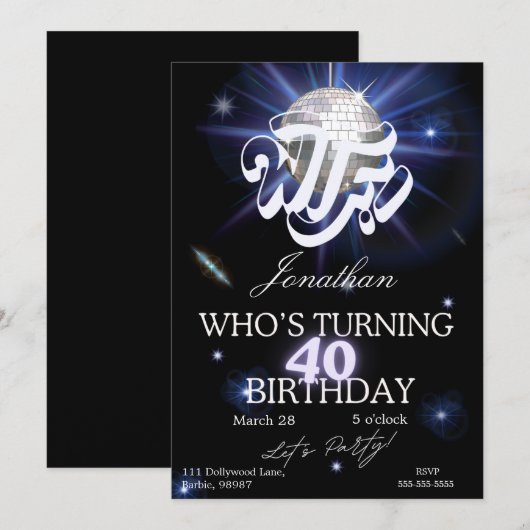 Grappige 40e verjaardag WTF Wie wordt er 40 Sarcas Kaart (Voorkant / Achterkant)