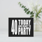 Grappige 40e Verjaardagen : 40 Vandaag en Klaar om Briefkaart (Staand voorkant)
