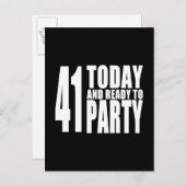 Grappige 41e verjaardag: 41 Vandaag en klaar om te Uitnodiging Briefkaart (Voorkant / Achterkant)