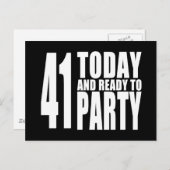 Grappige 41e verjaardag: 41 Vandaag en klaar om te Uitnodiging Briefkaart (Voorkant / Achterkant)