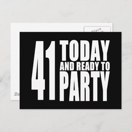 Grappige 41e verjaardag: 41 Vandaag en klaar om te Uitnodiging Briefkaart (Voorkant / Achterkant)