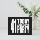 Grappige 41e verjaardag: 41 Vandaag en klaar om te Uitnodiging Briefkaart (Staand voorkant)