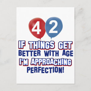 Grappige 42e jaar oude verjaardag design briefkaart