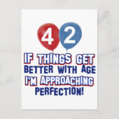 Grappige 42e jaar oude verjaardag design briefkaart (Voorkant)