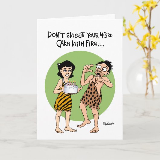 Grappige 43e verjaardag kaart (Gele Bloem)