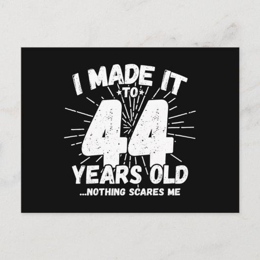 Grappige 44e verjaardag Quote Sarcasme 44 jaar oud Briefkaart (Voorkant)