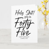 Grappige 45e Gelukkige Verjaardag Vijfenveertig vo Kaart (Gele Bloem)