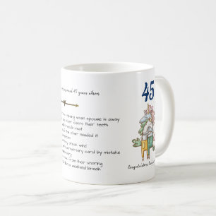 GRAppige 45e huwelijksverjaardag eenhoorns op maat Koffiemok