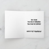 Grappige 46e verjaardag gefeliciteerd kaart (Binnen)