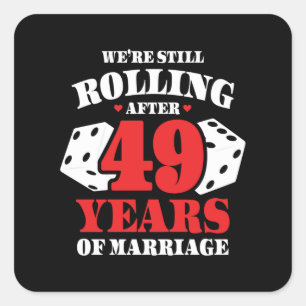 Grappige 49e verjaardag koppels getrouwd 49 jaar vierkante sticker