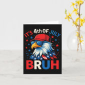 Grappige 4 juli Adelaar Bruh Amerikaan  Kaart (Gele Bloem)