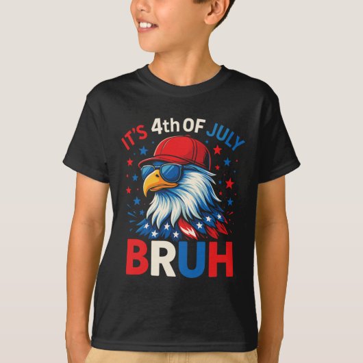 Grappige 4 juli Adelaar Bruh Amerikaan T-shirt (Voorkant)