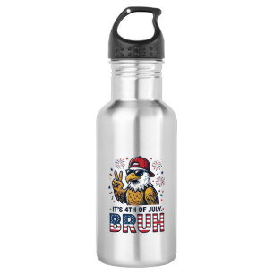 Grappige 4 juli Adelaar Bruh Patriottisch Shirt On Waterfles
