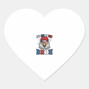 Grappige 4 juli Adelaar Bruh Patriottische Shirt O Hart Sticker