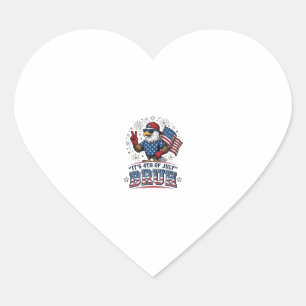 Grappige 4 juli Adelaar Bruh Patriottische Shirt O Hart Sticker