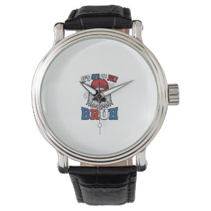 Grappige 4 juli Adelaar Bruh Patriottische Shirt O Horloge