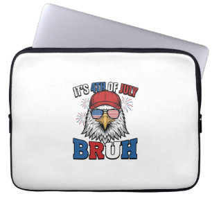 Grappige 4 juli Adelaar Bruh Patriottische Shirt O Laptop Sleeve