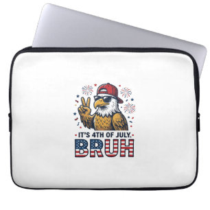Grappige 4 juli Adelaar Bruh Patriottische Shirt O Laptop Sleeve