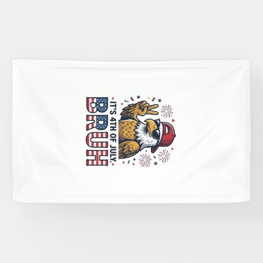 Grappige 4 juli Adelaar Bruh Patriottische Shirt O Spandoek (Horizontaal)