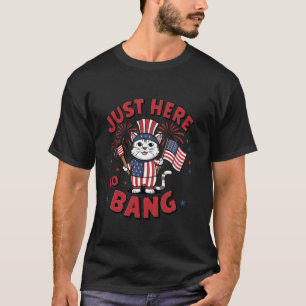 Grappige 4 juli Alleen hier om de vlag van de VS t T-shirt