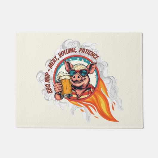 Grappige 4 juli BBQ varkensbiermok | Grillmaster Deurmat (Voorkant)