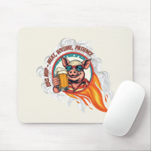 Grappige 4 juli BBQ varkensbiermok Grillmaster Muismat