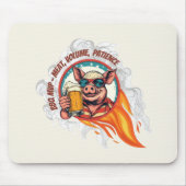 Grappige 4 juli BBQ varkensbiermok | Grillmaster Muismat (Voorkant)