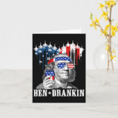 Grappige 4 juli Ben Drankin Patriotisch  Kaart (Gele Bloem)
