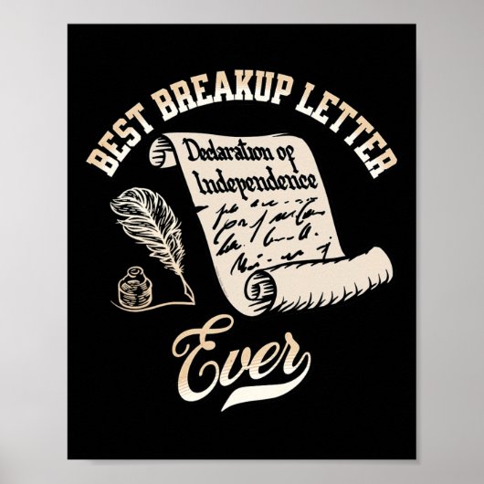 Grappige 4 juli Beste breukbrief ooit Geschiedenis Poster (Voorkant)
