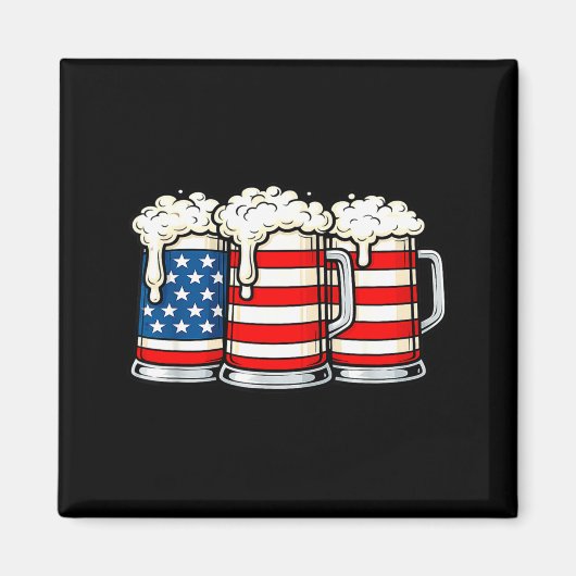 Grappige 4 juli bier minnende vader drinkende mann magneet (Voorkant)