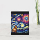 Grappige 4 juli Bigfoot Nacht Vuurwerk Vierde Juli Kaart (Voorkant)
