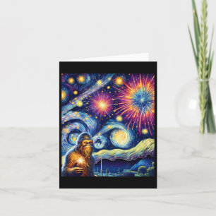 Grappige 4 juli Bigfoot Nacht Vuurwerk Vierde Juli Kaart