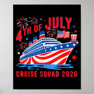 Grappige 4 juli cruise squad 2026 zomer poster