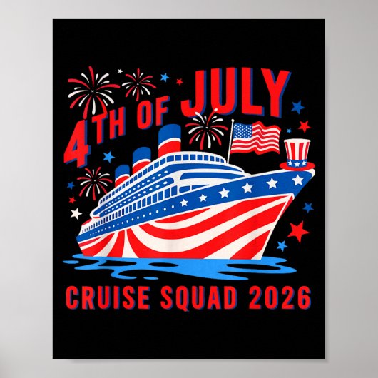 Grappige 4 juli cruise squad 2026 zomer poster (Voorkant)