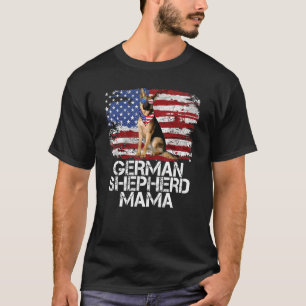 Grappige 4 juli Duitse Herdershond Mama Amerikaans T-shirt
