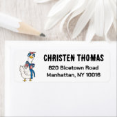 Grappige 4 juli gans etiket (Insitu)