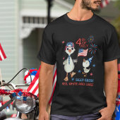 Grappige 4 juli gans met Amerikaanse vlag Shirt