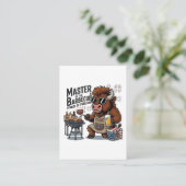 Grappige 4 juli Grill Master Bison BBQ Informatiekaartje (Staand voorkant)