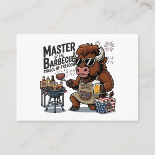 Grappige 4 juli Grill Master Bison BBQ Informatiekaartje