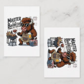 Grappige 4 juli Grill Master Bison BBQ Informatiekaartje (Voorkant / Achterkant)