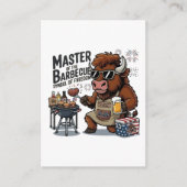 Grappige 4 juli Grill Master Bison BBQ Informatiekaartje (Voorkant)
