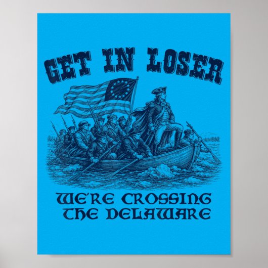 Grappige 4 juli Het oversteken van de Delaware Pat Poster (Voorkant)