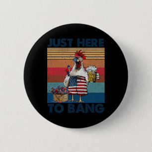 Grappige 4 juli hier om de Amerikaanse vlag kip te Ronde Button 5,7 Cm