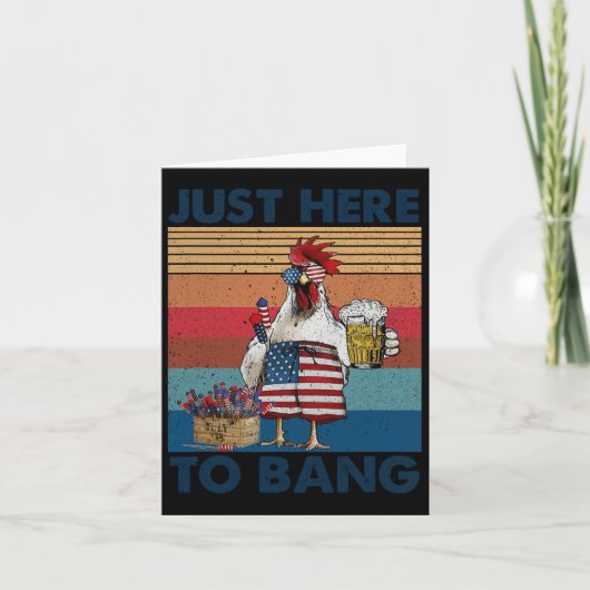 Grappige 4 juli hier om de Amerikaanse vlag te ver Kaart (Voorkant)