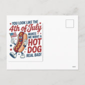 Grappige 4 juli Hot Dog Amerika Viering Feestdagenkaart (Achterkant)