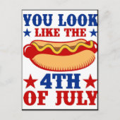 Grappige 4 juli Hot Dog Amerika Viering Feestdagenkaart (Voorkant)